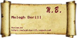 Melegh Berill névjegykártya